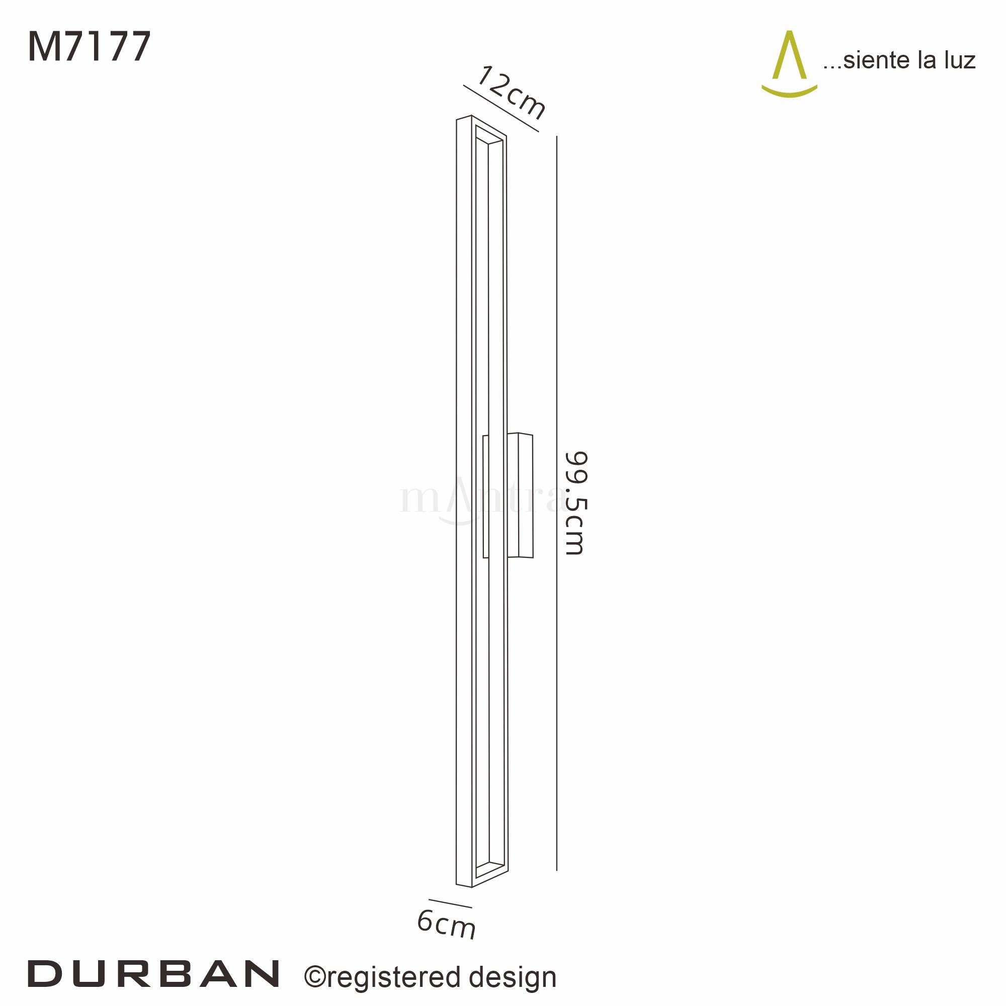 M7177 Durban Mantra Fusion Durban Wall Lamp 30W LED Black Inspired